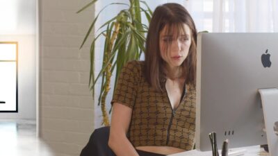 Petite Office Slut Sneaks Masturbating At Work